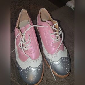 Stylish Pink and Silver Women's Oxford 6.5 UK size 37